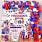 4th of July Birthday Decorations, Little Firecracker First Birthday Party Supplies Backdrop Balloon Box Cake Cupcake Topper Tablecloth for Baby Shower Memorial Day Independence Day Decorations